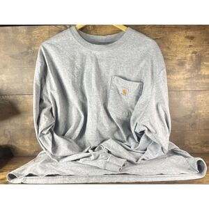 Carhartt Original Loose Fit Long Sleeve Shirt Grey Men's Size XL Fast Shipping